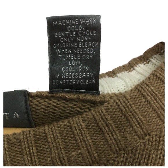 Oscar De La Renta Mens XL Cable Knit Sweater Pullover Cotton Long Sleeve Brown - Picture 8 of 11